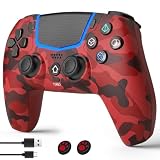 linhugame Wireless Controller for PS5/Pro/Slim/PC -Camo Red