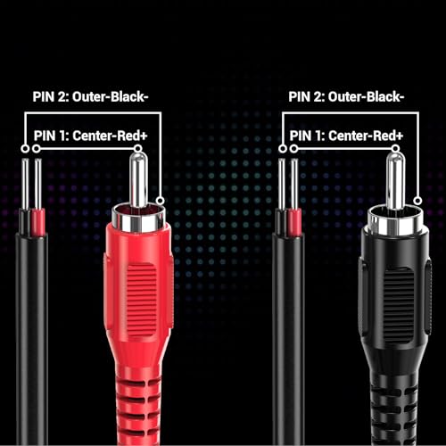 Cable RCA a altavoz de 18 AWG y 6 pies con extremo de cable desnudo para audio UIInosoo de 2 piezas 3