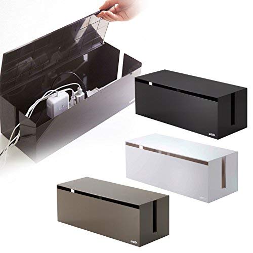 YAMAZAKI home 2709 Cable Box-Outlet Cord Storage Organizer, Cover Protector, One Size, Grey