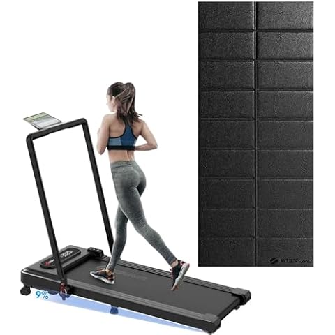 Stepwaver Walking pad with Handle Bar and Incline and Fitness Foldable Treadmill Mat Cover
