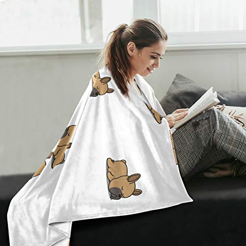 Emelivor Cozy Throw Blanket For Couch - Cute French Bulldog Puppy Super Soft Warm Blanket For Bed Sofa Used Lightweight Throws Size 50 X 60 In #TOP5