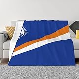 KUZEOLON Flag of The Marshall IslandsThis 50 * 40 inch Fluffy Flannel Sofa Blanket is Suitable for All Seasons and All Places