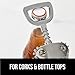 GORILLA GRIP BPA-Free Premium Wine Opener, Heavy Duty Zinc Alloy Wing Corkscrew, Multifunctional Bottle Openers Remove Corks, Caps, Easy Use Sharp Cork Screw, Dishwasher Safe, Holiday Essential, Black