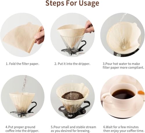 Image of TWYN Size 02 Unbleached Cone Filters,100 Count Disposable Natural Paper Filters for 2-4 Cup Pour Over and Drip Coffee Maker