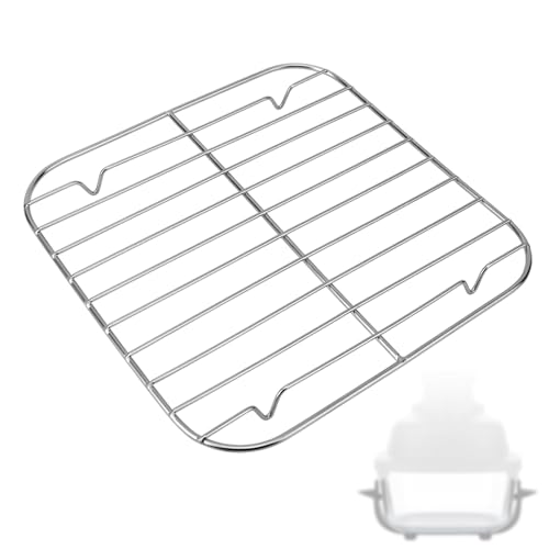 Crisper-Einsatz für Ninja Crispi Heißluftfritteuse, Zubehör aus Edelstahl Kompatibel mit Ninja Crispi Glasbehältern mit 2,5 l und 4 l Fassungsvermögen Spülmaschinenfest (Silber)