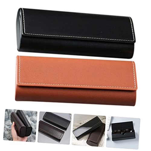 KESYOO 2 Pçs Estojo De Óculos De Couro Estojo De Óculos De Viagem Porta-Óculos Porta-Óculos Estojo D