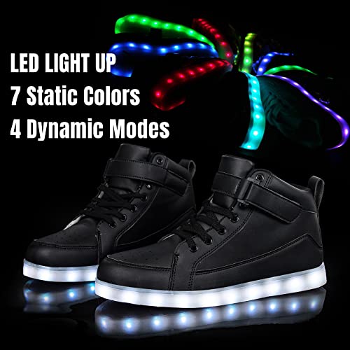 Image of IGxx LED Light Up Shoes for Men USB Recharging High Top LED Sneakers Women Kids