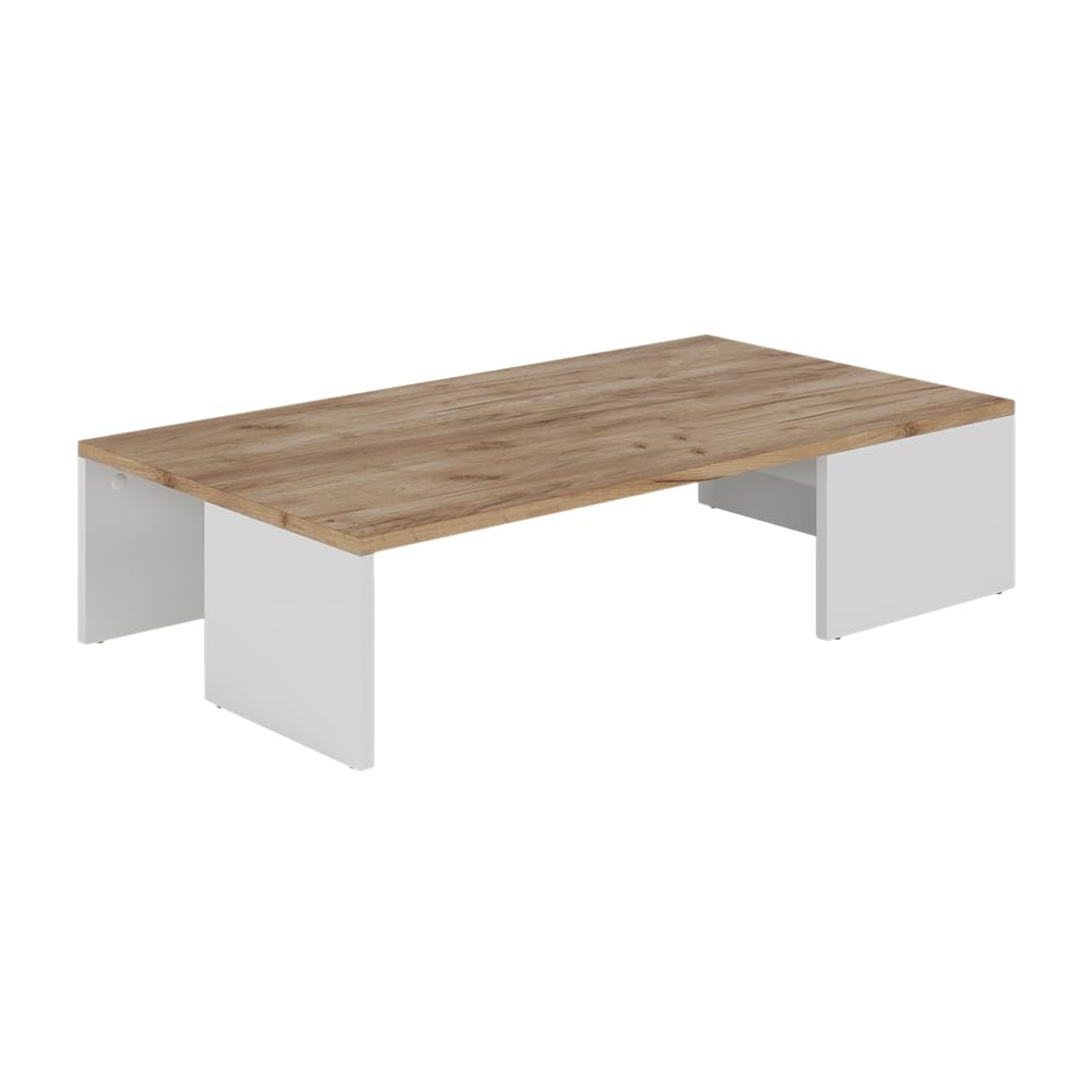 Vicco Tavolino da caffè Hardi, Rovere bianco/​dorato, 90 x 21.4 cm, per l'utilizzo come superficie d'appoggio nell'area living