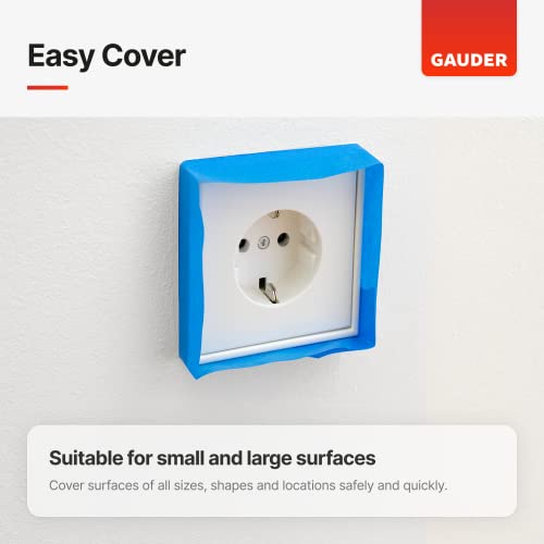 Gauder Painters Tape (1” X 55 Yards) | 3X Blue Masking Tape For Renovation Work, Diy & More | Painting Tape For Painting, Varnishing, Lacquering #TOP5