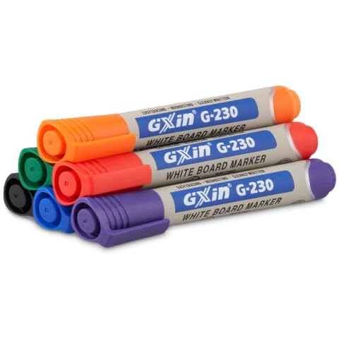 Pack of 6 Dry Wipe Whiteboard Marker Pens, Ideal for the Office, Home or School use Cover