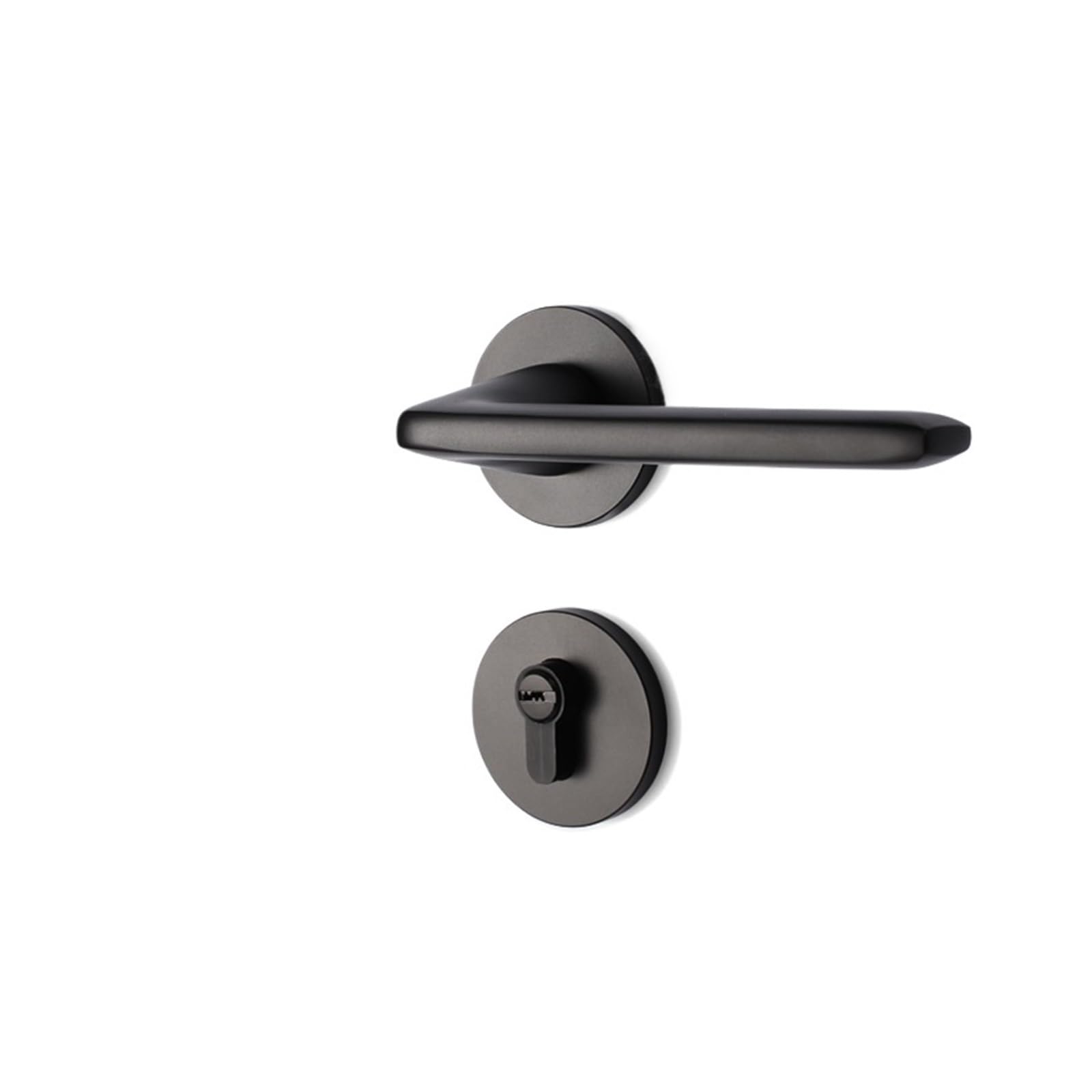 ZONSHJDKR Silent Split Lock Bedroom Exterior Door Handle Aluminum Alloy Indoor Wooden(DS 202 Matte Black)