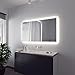 Produktbild SARAR Badspiegel Spiegel Badezimmerspiegel mit schmaler rundum LED-Beleuchtung 100x90 cm Made in Germany eckiger Wandspiegel Mirror Spiegel Bad mit Licht Vittoria