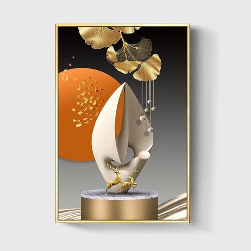 Affiches abstraites de lignes cerf doré triptyque chic 60x80 cm - 4