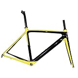 Vollenden: glatt. TQ Neues Modell Carbon Rennrad Rahmen Di2 und mechanisches Rennrad Rahmenset BSA,Yellowglossy,55cm