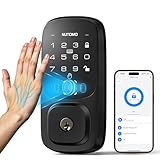 NUTOMO Palm Vein Smart Lock: Keyless Entry Door Locks Built-in WiFi Keypad Electronic Deadbolt with APP Remote Control Support Alexa/Rechargeable Battery/SP300/Bright Black