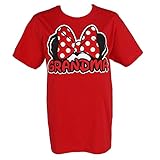 Disney Women's Minnie Mouse Grandma Bow Tee Shirt, Large, Red