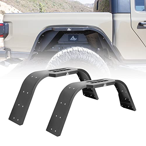 Roxx Fender Flares Fit For 2019-2022 Jeep Gladiator Jt, 4Pcs 2019 2020 2021 2022 Jeep Gladiator Alloy Steel Fender Flares With Led Sequential Turn Signal Light And Drl Light Function #TOP5
