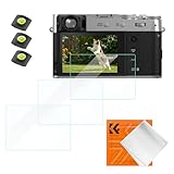 K&F CONCEPT Schutzfolie Displayschutz für Fujifilm X100VI、X100V、X-T4, 9H-Härte kratzfest Glas blasenfrei- 3 Stück