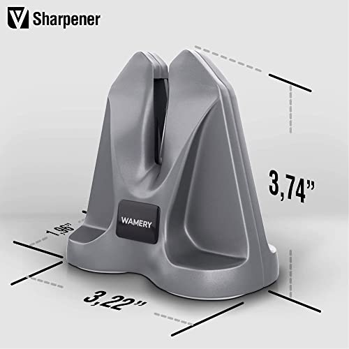 Knife Sharpener For Serrated And Steel Knives - Keep Your Cooking Blades Ready To Use - Pull Through Adjustable Angle Kitchen Knife Sharpening System With Ergonomic Handle And Anti-Slip Pads #TOP2
