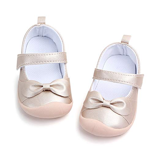 Baby Girls Mary Jane Flats Anti-Slip Rubber Sole Bowknot Toddler First Walkers Dress Shoes2