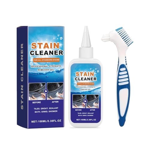Juvale Gel quitamanchas profesional - Restaura la lechada del baño, sellos de lavadora y sellador de cocina - Kit de 100 ml con cepillo para superficies verticales