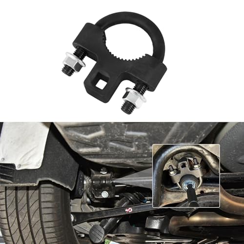Rebvugr Inner Tie Rod Removal Tool, Car Inner Tie Rod Wrench, 3/8 Inch Carbon Steel Low Profile Tools, Waterproof Non-slip U-shaped Tooth Structure Rocker Arm Detach Installation Tool for Most Cars