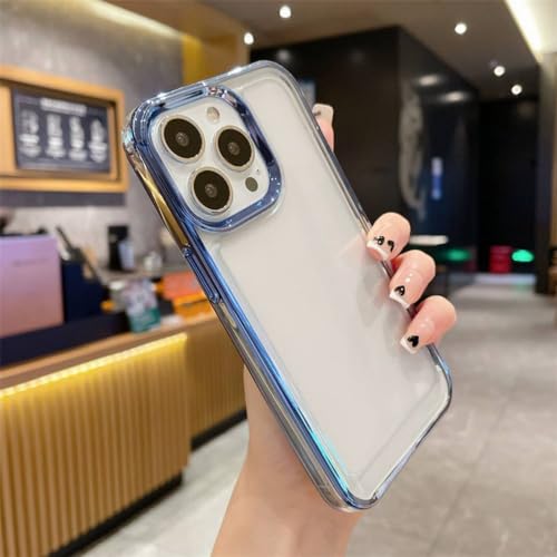 Coque iPhone 13 Pro Max transparente pour le quotidien avec protection antichoc bleu