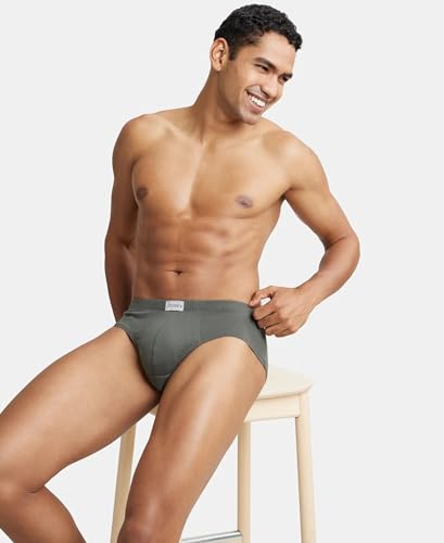 Image of Jockey 8035 Men Super Combed Cotton Solid Brief with Ultrasoft Concealed Waistband (Pack of 2)