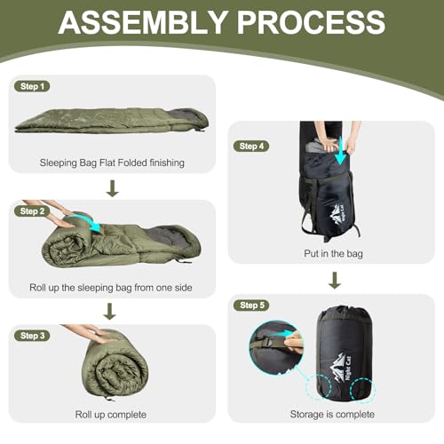 Image of Night Cat Camping Sleeping Bag for Adults 3 Seasons Portable Lightweight Backpacking Hiking Traveling Indoor Outdoor Temperature 5-15℃ 2.6x6.3ft Switch to a Quilt or Blanket