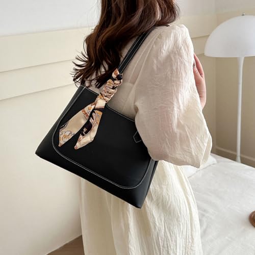 Womens PU Leather Shoulder Bag Large Capacity Handbag Female Shopping Dating Bag Student Bag for Work Travel.Light Brown3