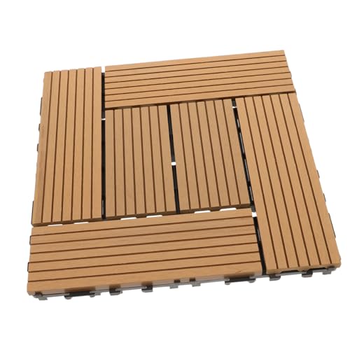 iplusmile Dalles de Sol Extérieur Clipsables Composite Revêtement Terrasse Diy Antidérapant Aux Intempéries pour Balcon Jardin Patio