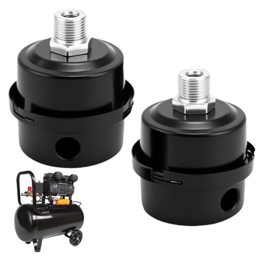 QWORK® 2 Stück Kompressor Schalldämpfer Filter, Metall Luftkompressor Kompressor Luftfilter, 3/8" PT 16mm