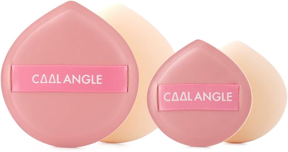 COOL-ANGLE 4Pack Pink Makeup Sponge For Foundation Concealer And Powder, Latex Free Blender Sponge For Natural And Easy Makeup Soft Long-lasting, Pack for 2X-Large and 2 Medium