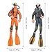 jarbins 2Pcs Diver Ornaments,Scuba Steve Toy,Scuba Diver Action Figure,Miniature Scuba Diver Figurine for Swimmers Figurines Fish Tank Model, Orange and Blue