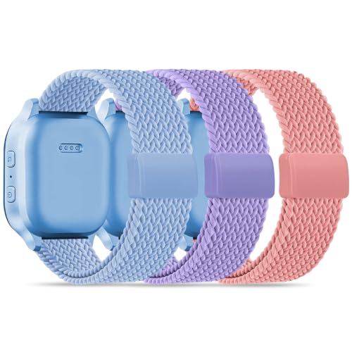 Huadea - Huadea 20mm Magnetic Braided Compatible with Gizmo Watch Band Adventrue 3 3 2 1/Gabb 3e 3 2 1/SyncUP Kids Watch 2 1/Cosmo JrTrack 5, 3 Pack Stretchy Nylon Strap for Small Wrist Girls Boys - Best Deal on Amazon