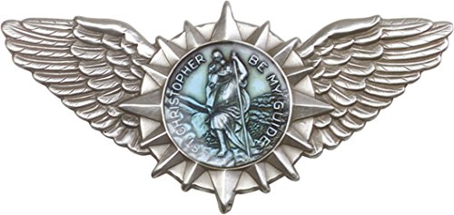 Argento antico St. clip Christopher/ali visiera