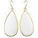 SUNYIK Women's White Shell Round Teardrop Dangle Earrings