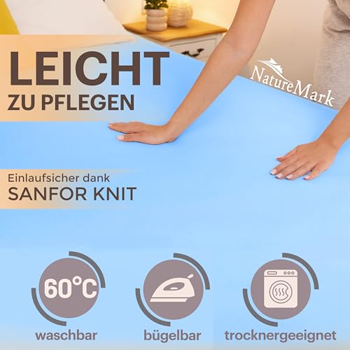NatureMark Jersey Spannbettlaken, Spannbetttuch 100% Baumwolle in vielen Größen und Farben MARKENQUALITÄT ÖKOTEX Standard 100… – Ansicht 3