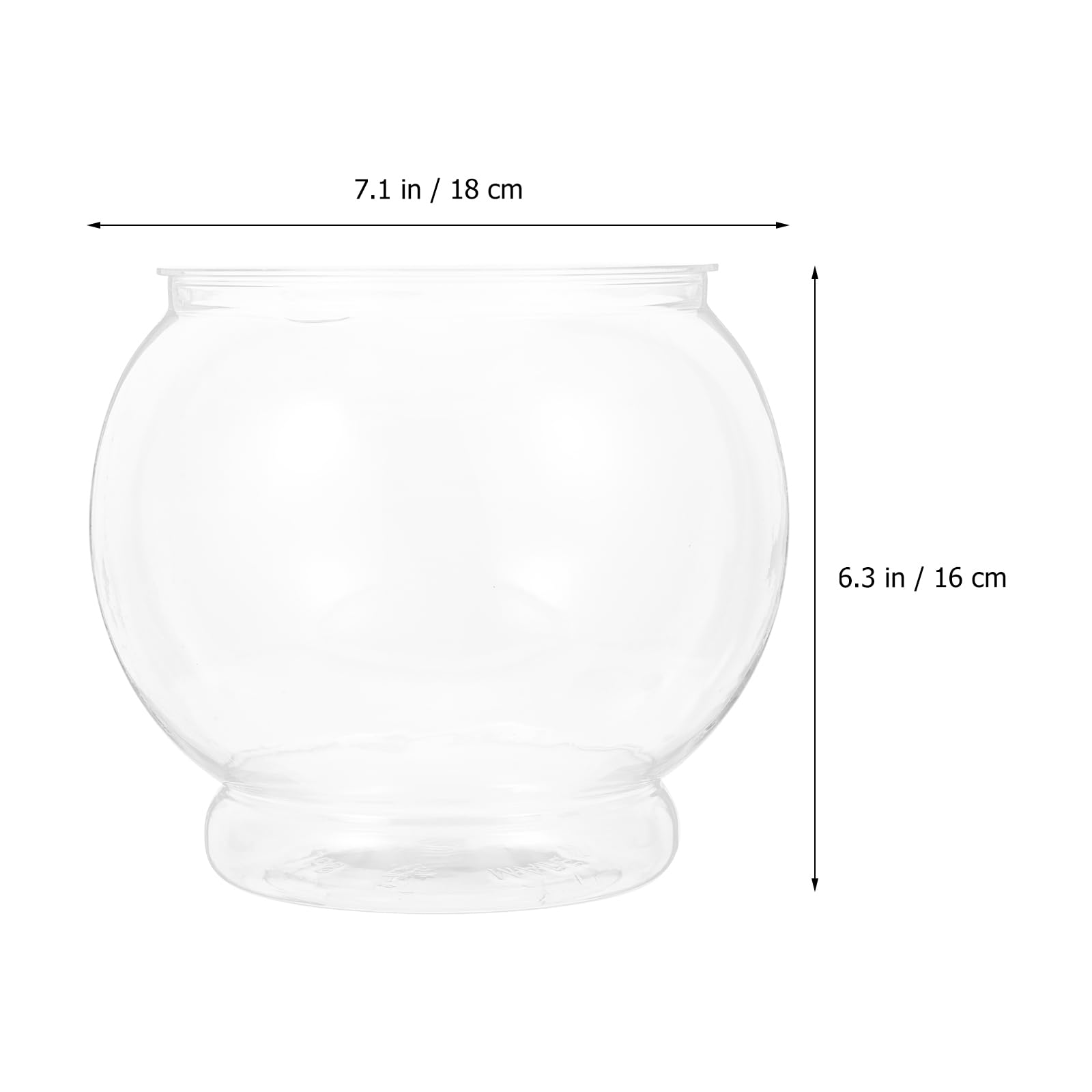 iplusmile Bocal à Poissons - Ronde Aquariophilie Plastique - Planteur Vase en Plastique Aquarium en Bocal À Poissons Décoratif pour Fleurs Poissons, 18 x 16cm