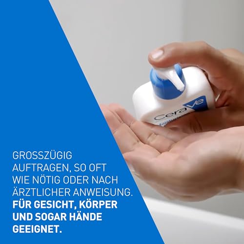 CeraVe Feuchtigkeitslotion für Körper und Gesicht, Lotion für trockene bis sehr trockene Haut, Mit Hyaluron und 3 essenziellen Ceramiden, Auch bei Neurodermitis und für Allergiker, 1 l