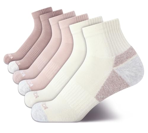 Image of Nautica Womens High Quarter Socks Moisture Wicking Cushioned Socks, 6 Pack | Dri-Motion Moisture Wicking Stretch Fabric, Cushioned Key Areas, Reinforced Heel and Toe, High Quarter Cut, Shoe Size 4-10