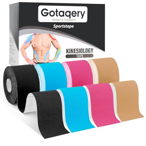 Gotaqery Kinesiology Tape, 4 Rolls 5cm x 5m