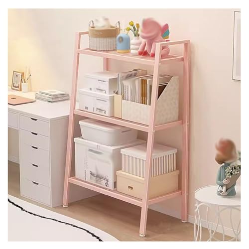 Tier Ladder Shelf Freestanding Bookshelf & Multifunctional Storage Organizer for Living Room, Bedroom, Balcony, Garden - 60x26x60cm