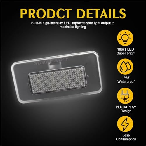 Luz de matrícula LED Tesla con tecnología anti parpadeo y luz blanca 3