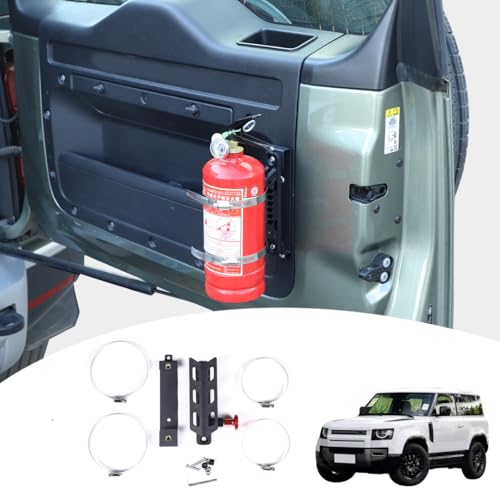 Aluminum Adjustable Roll Bar Fire Extinguisher Mount Bottle Holder Bracket For Land Rover Defender Quick Release Fire Extinguisher Bracket 90 110 130 2020-2025