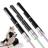 IVVTRYI 3-Pack Cat Laser Pointer - Red, Green, Purple Beams for Kitten & Puppy Play, Indoor Training Toy. Teaching/Office presentations, Stargazing, and Construction Sites. Portable.