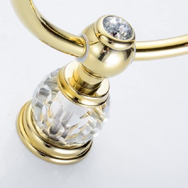 HOMEd - Toallero de cristal para colgar en la pared y gancho de cobre para accesorios de baño e inodoro