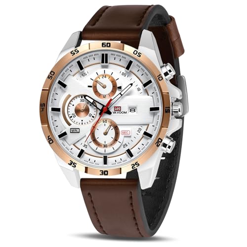 OFFCUP Reloj para Hombre, 55mm Cronografo Relojes, Reloj Analógico de Cuarzo con Luminosa et Fecha Automática, Reloj de Cuero, Negocios Casual Negocios Relojes de Pulsera Regalo para Hombre OFFCUP Reloj para Hombre, 55mm Cronografo Relojes, Reloj Analógico de Cuarzo con Luminosa et Fecha Automática, Reloj de Cuero, Negocios Casual Negocios Relojes de Pulsera Regalo para Hombre