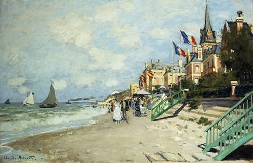 La plage de Trouville Monet décoration murale salon pour dynamiser un grand mur vide