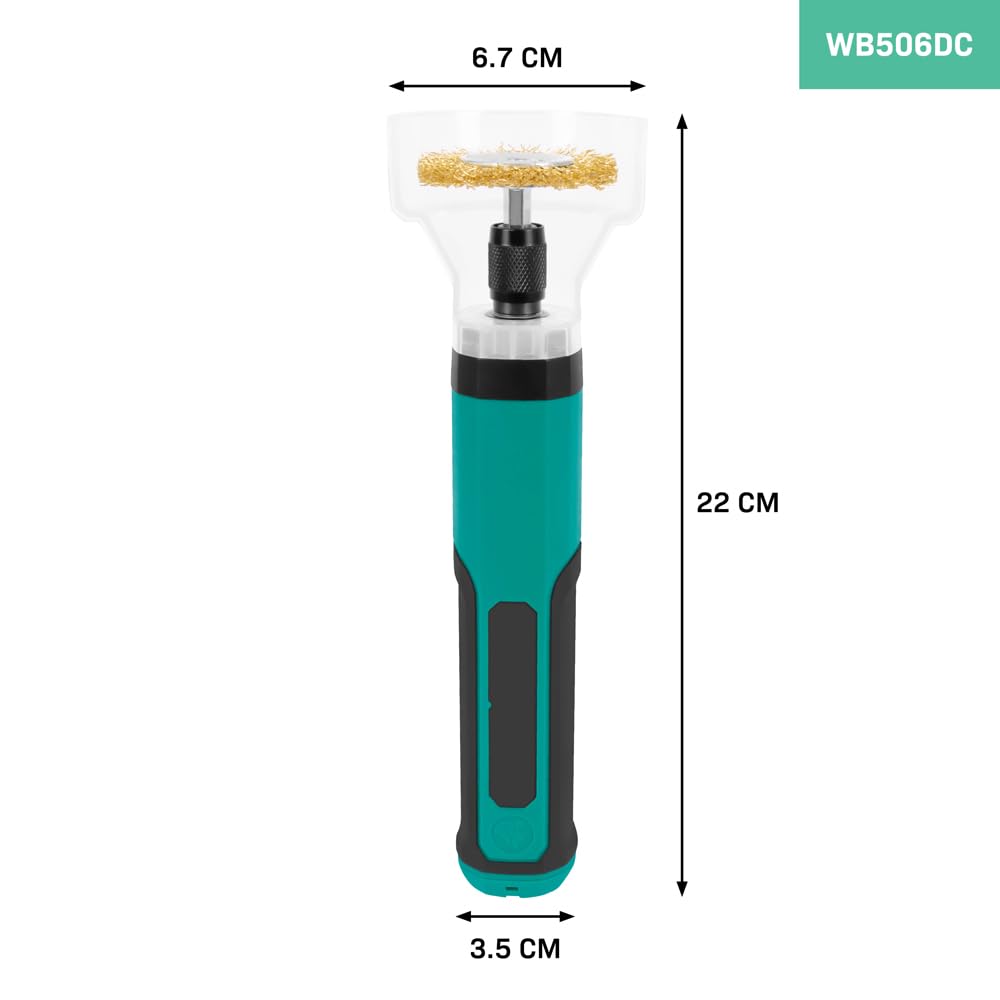 VONROC Brosse électrique pour Mauvaises Herbes 4 V – INCL. USB-C – Ergonomique et légère – Poils en Acier – sans substances Chimiques – Idéal pour Les Jardins